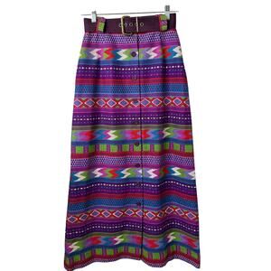 VTG Prestige of Boston Women's Maxi Skirt 14 Multi-Color Southwestern USA Union